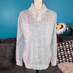 J. Crew 100% Cotton Gray Shawl Collar Pullover Sweater, XL